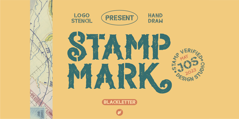 STAMP MARK Stencil font