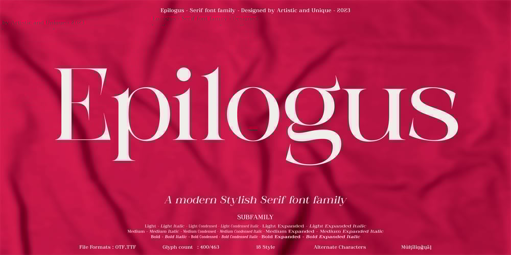 Epilogus font