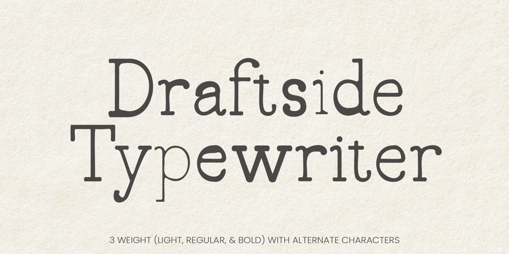 Draftside font