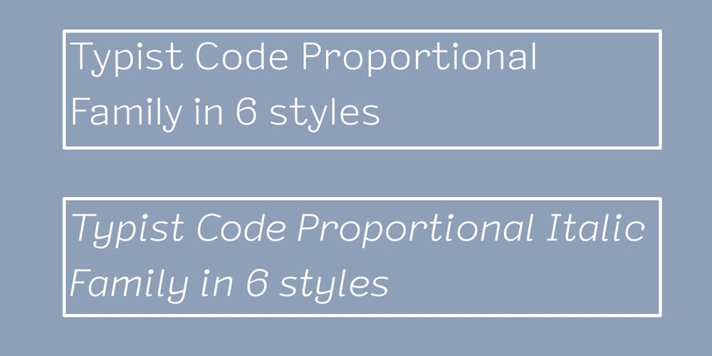 Typist Code Prop font