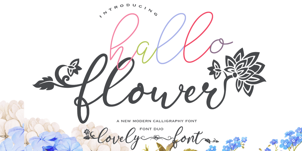 Hallo flower font
