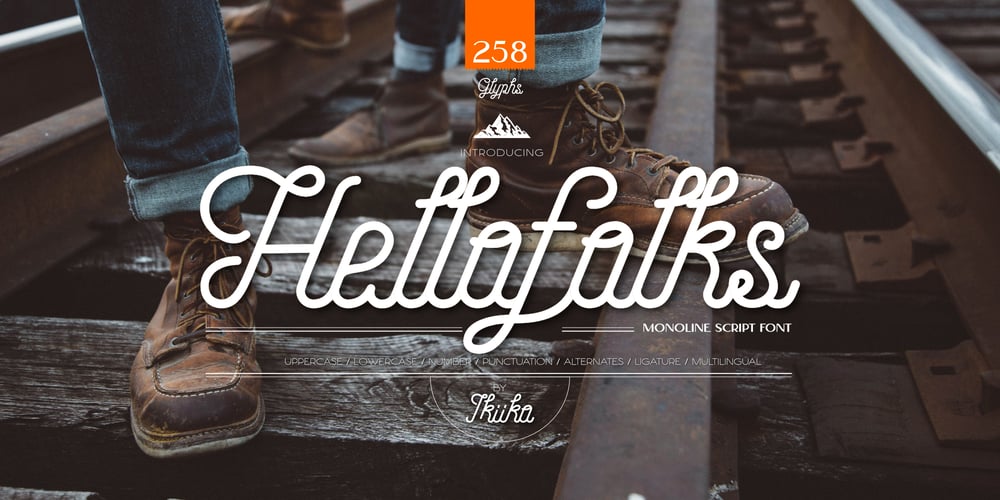 Hellofolks Monoline Script Font font