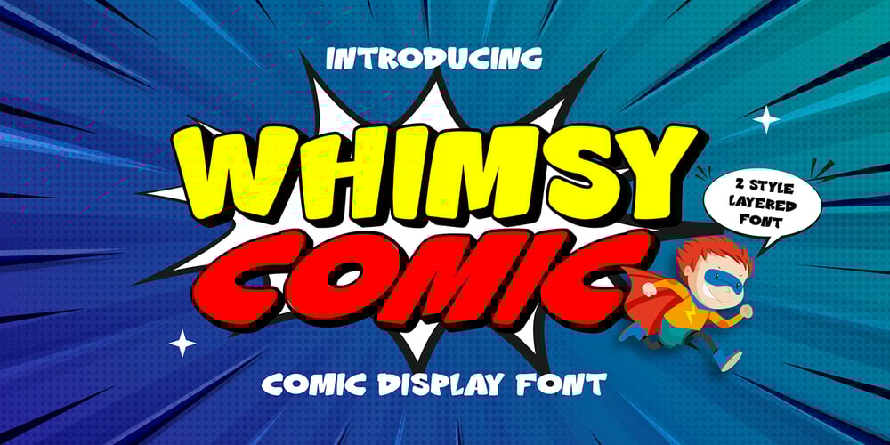 Whimsy Comic 3d layered font