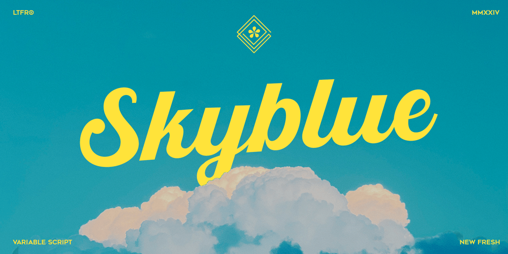 Skyblue Script Variable font
