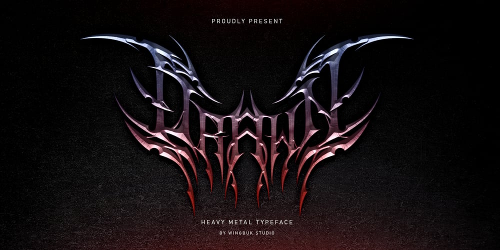 Drawn Metal Font font