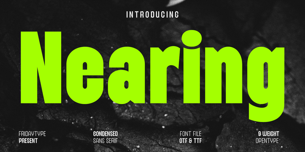 Nearing Condensed Sans font