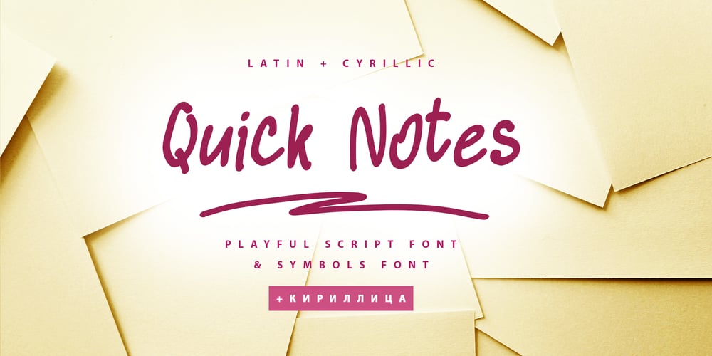 Quick Notes Cyrillic font