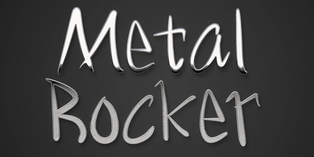 Metal rocker font