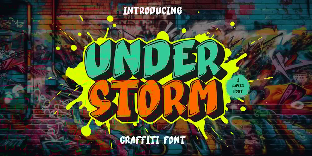 Under Storm 3d Graffiti font