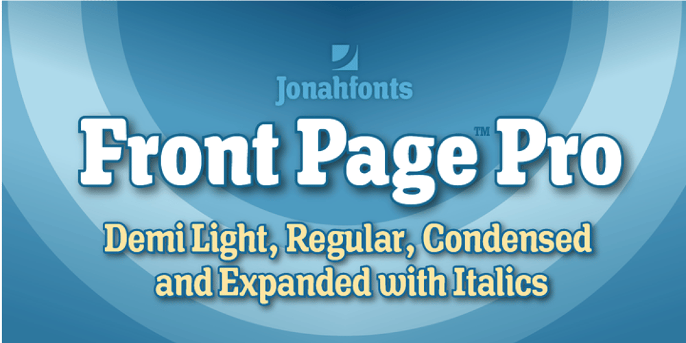 Front Page Pro font