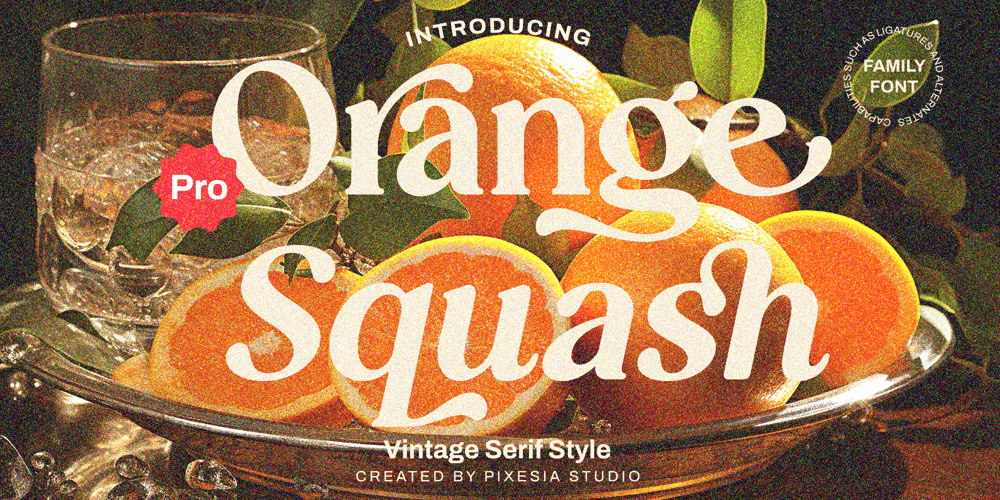 Orange Squash Pro font