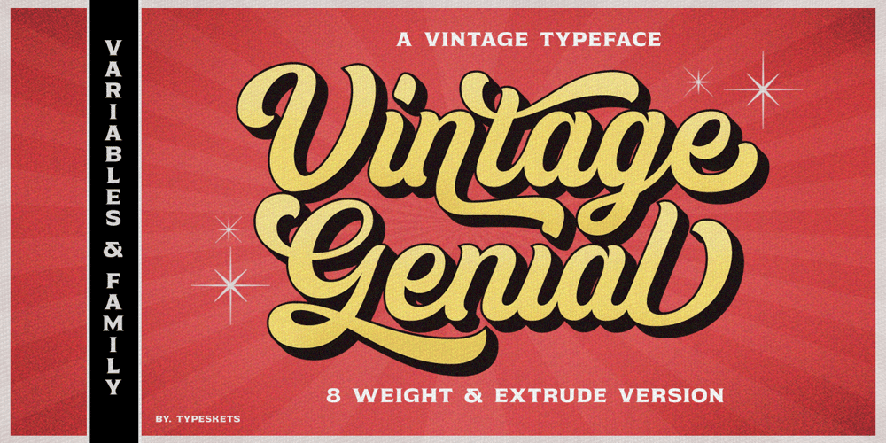 Vintage Genial Variables font