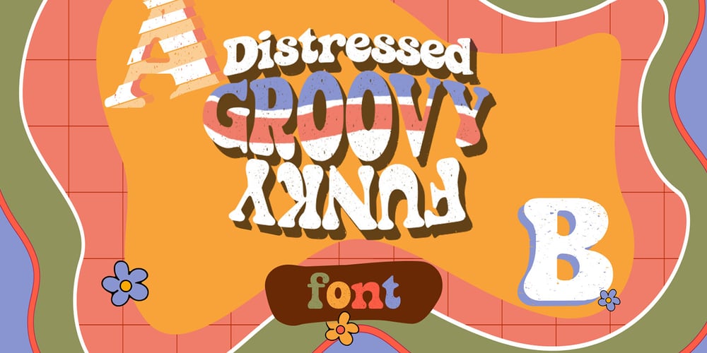Distressed Groovy Funky font