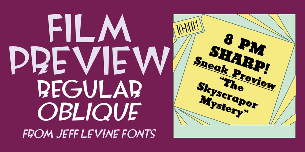 Film Preview JNL font