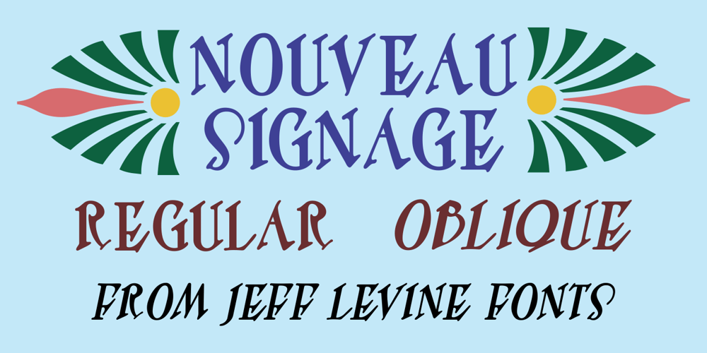 Nouveau Signage JNL font