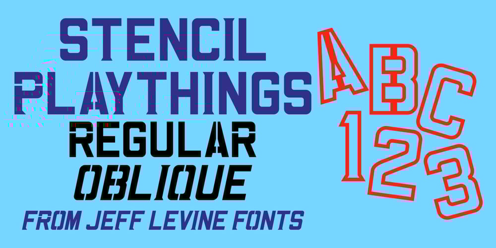 Stencil Playthings JNL font