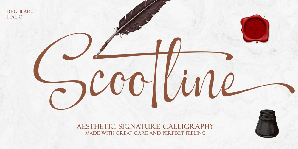Scootline Signature font