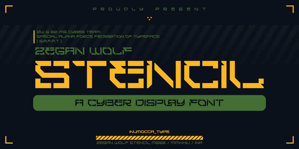 Zegan Wolf Stencil font