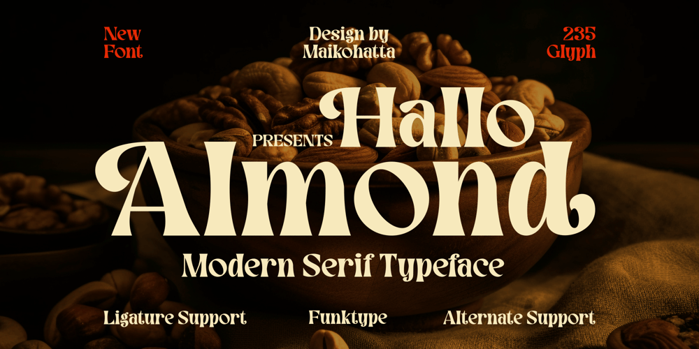 Hallo Almond font
