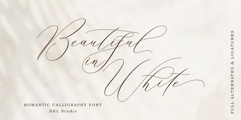 Beautiful in White font