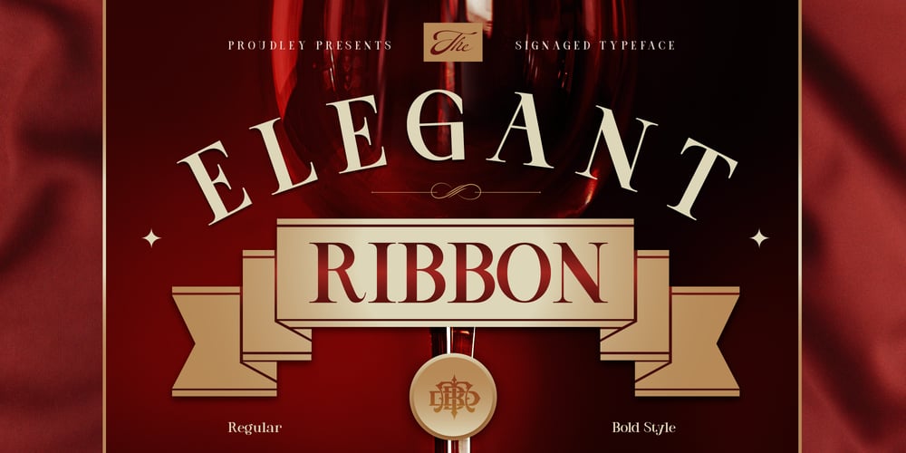 Elegant ribbon font