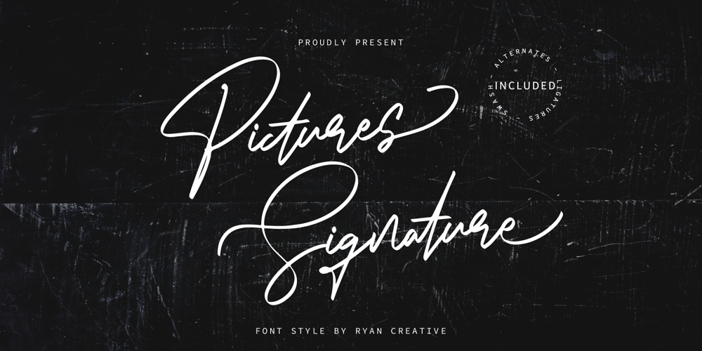Pictures Signature font