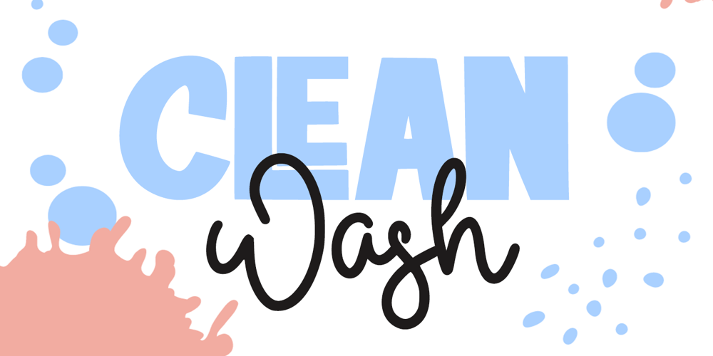 Clean wash font