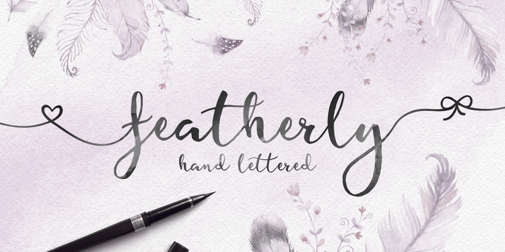 Featherly Handlettered font