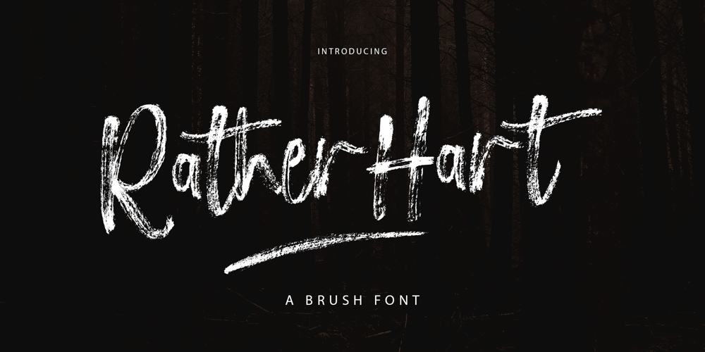 Rather Hart Brush font