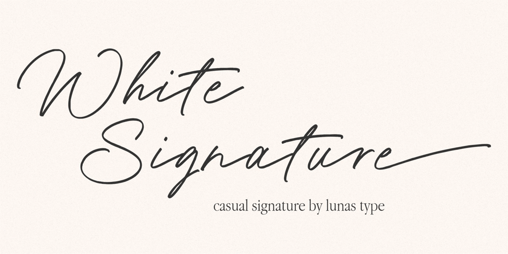 White Signature font