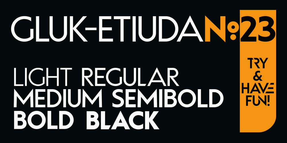 Gluk Etiuda No23 font
