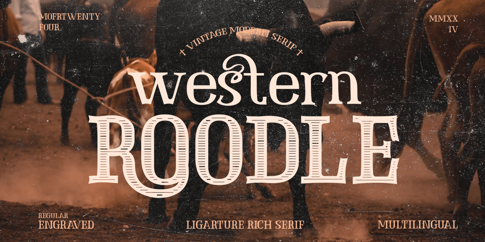 Western Roodle font