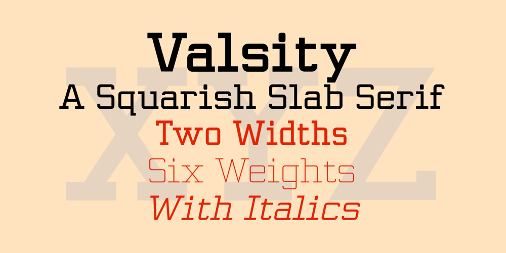 Valsity font