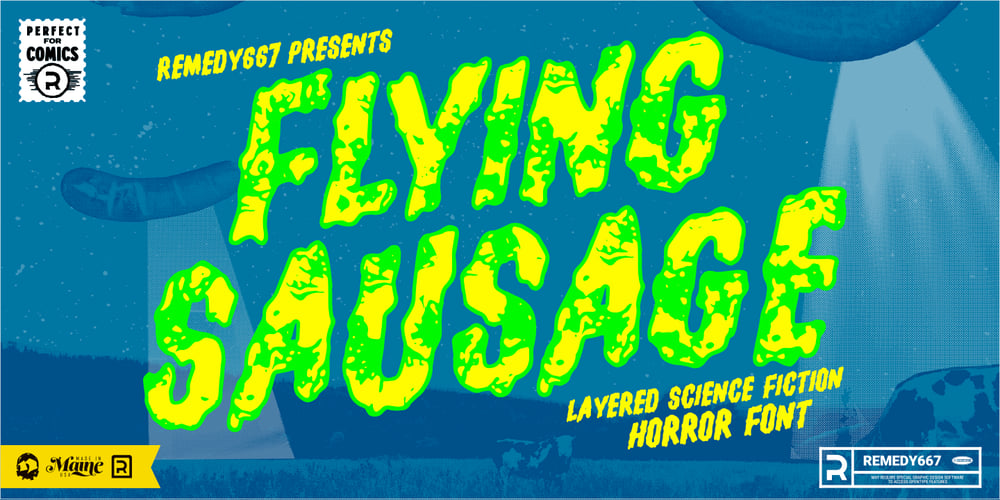 Flying Sausage font
