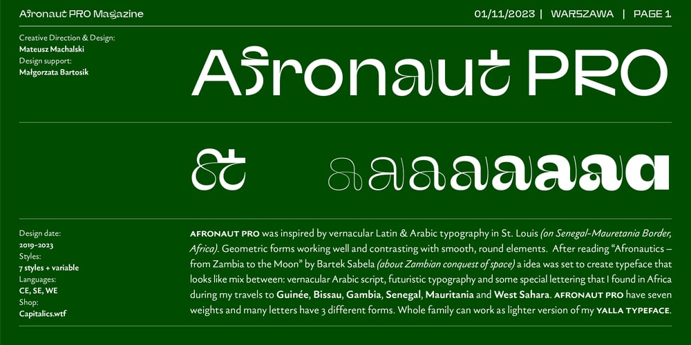 Afronaut PRO font