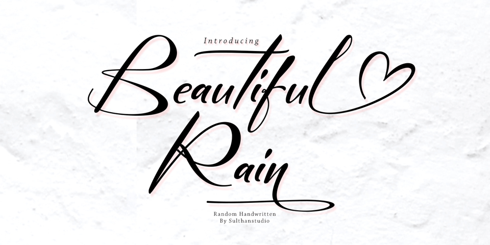 Beautiful rain font