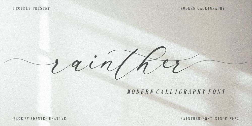 Rainther font