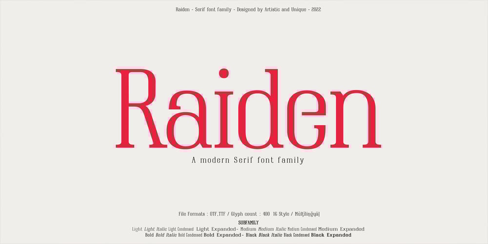 Raiden font