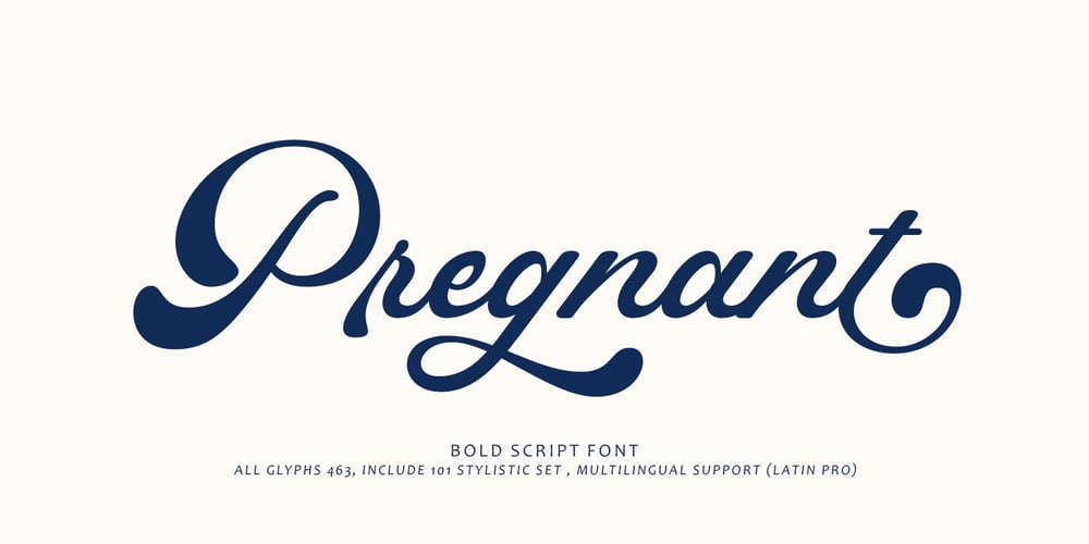 Pregnant font