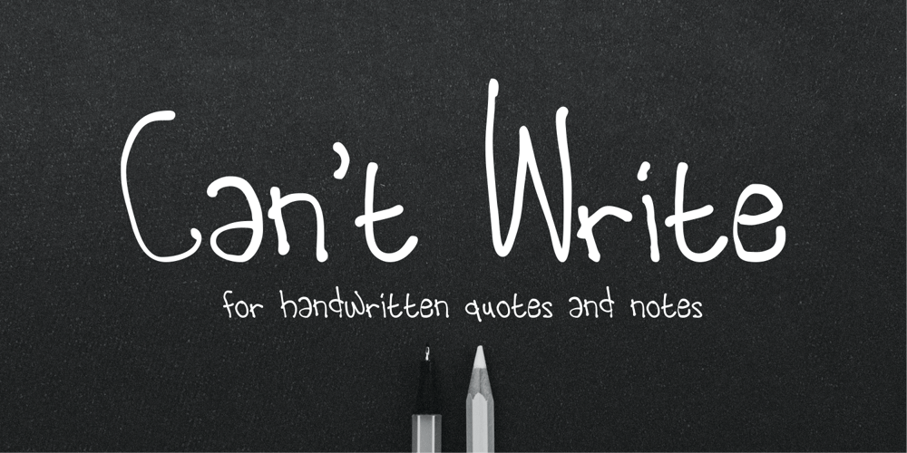 Cannot Write font