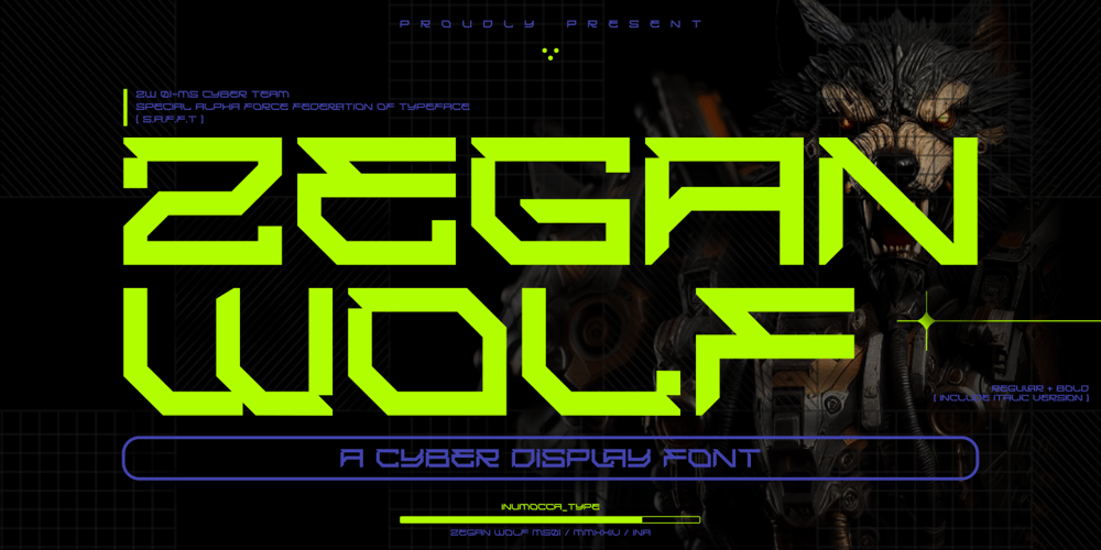 Zegan Wolf Italic font