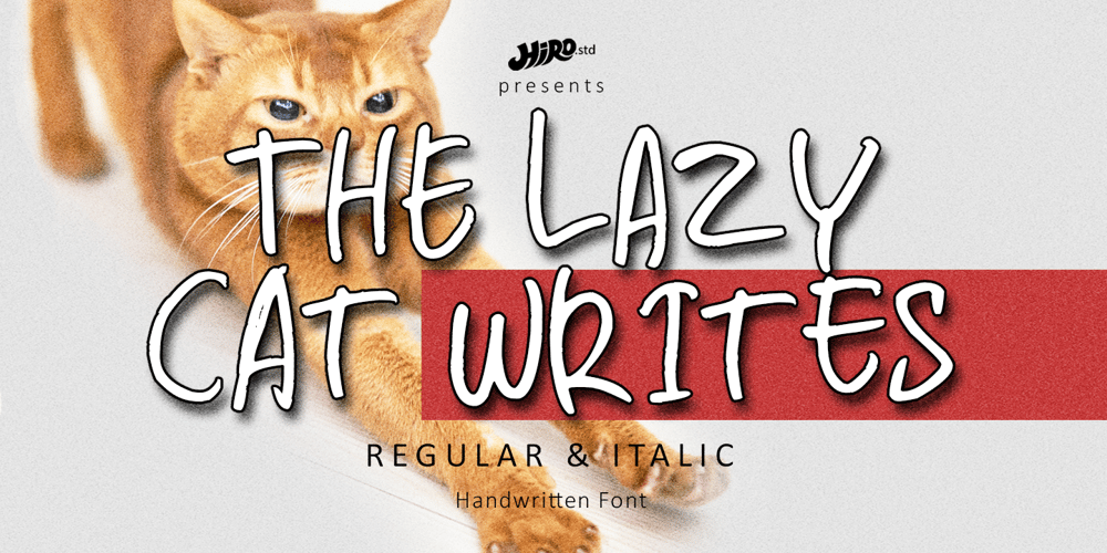 The Lazy Cat Writes font