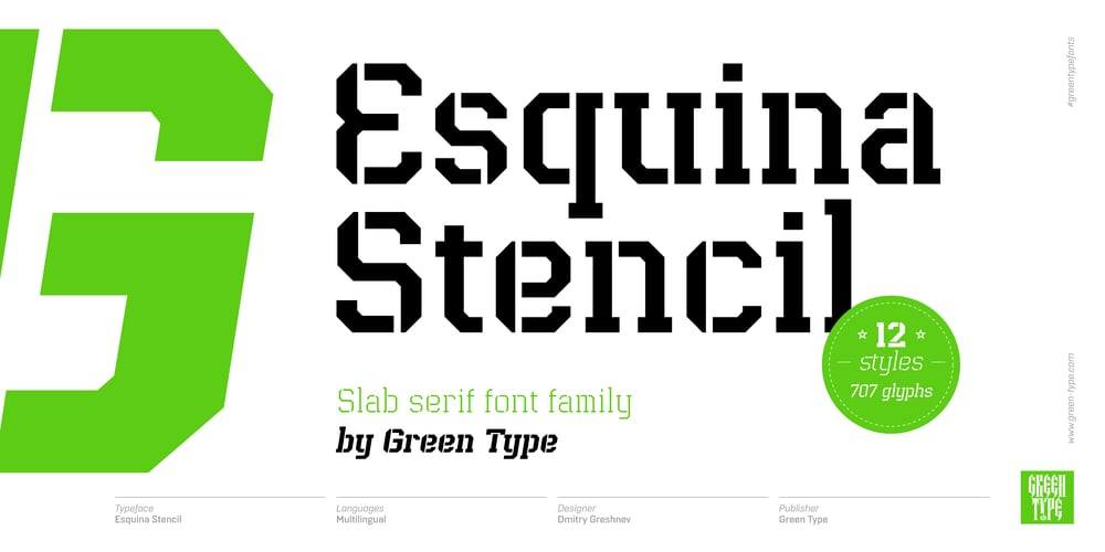 Esquina Stencil font