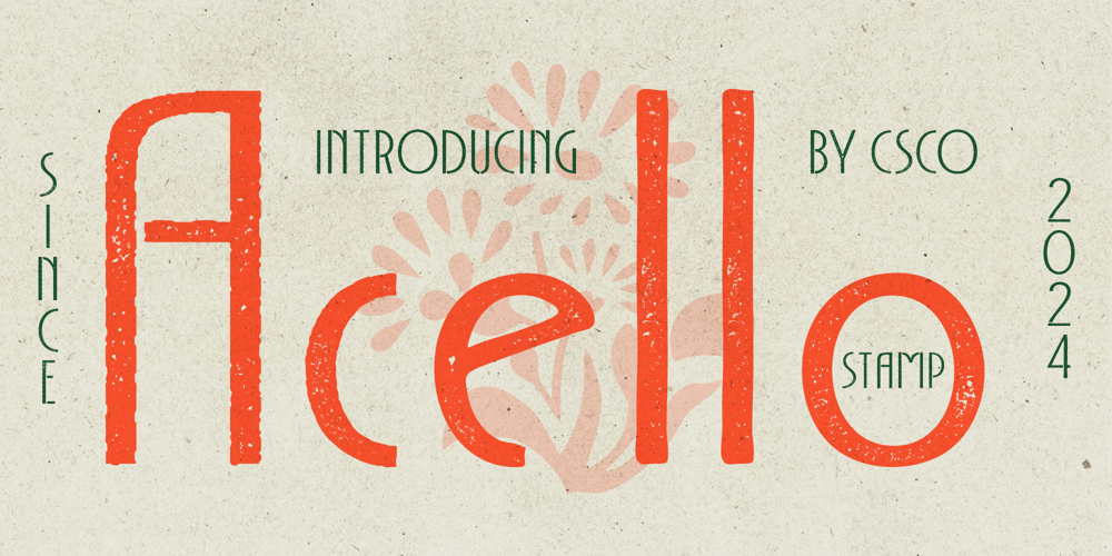 Acello Stamp font