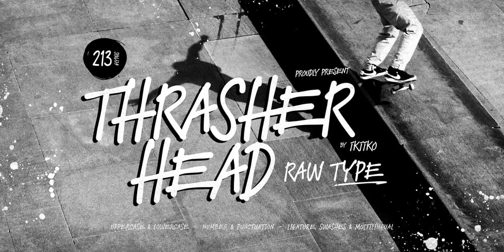 Thrasher Head font
