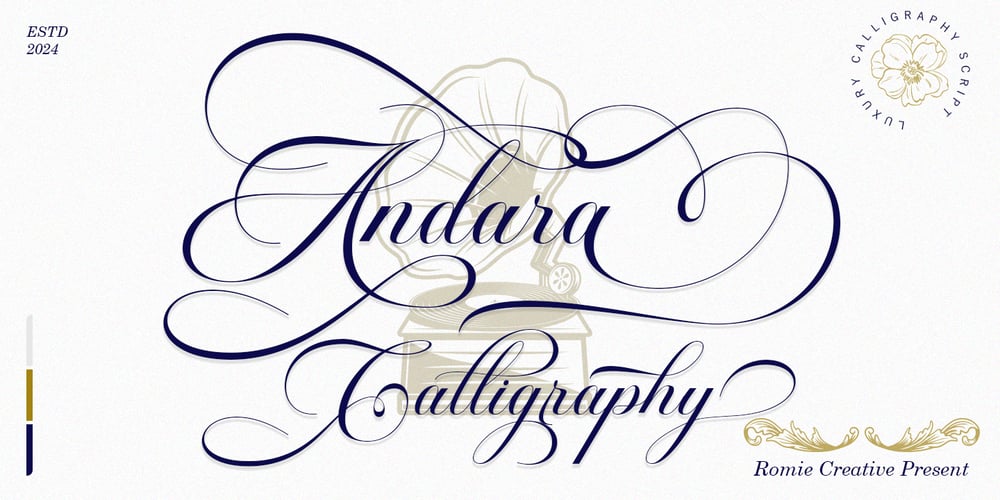 Andara Calligraphy Script font