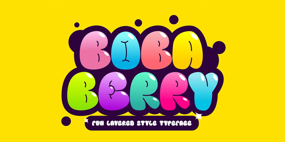 Boba Berry 3d Baloon font