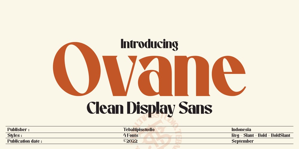 Ovane Regular font