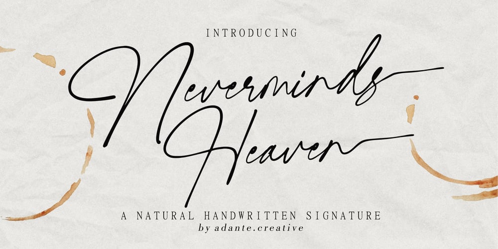 Neverminds heaven font