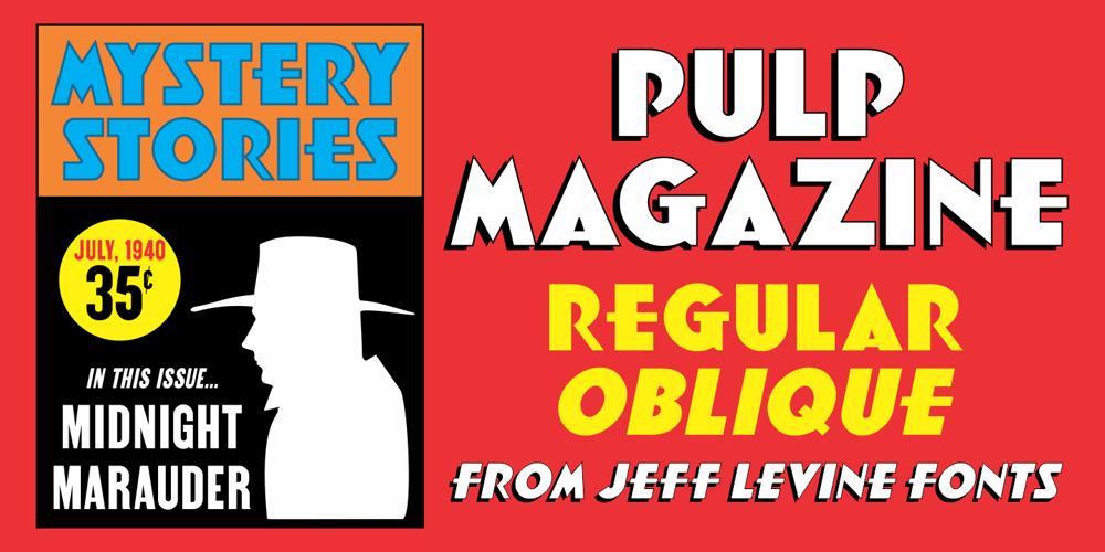 Pulp Magazine JNL font